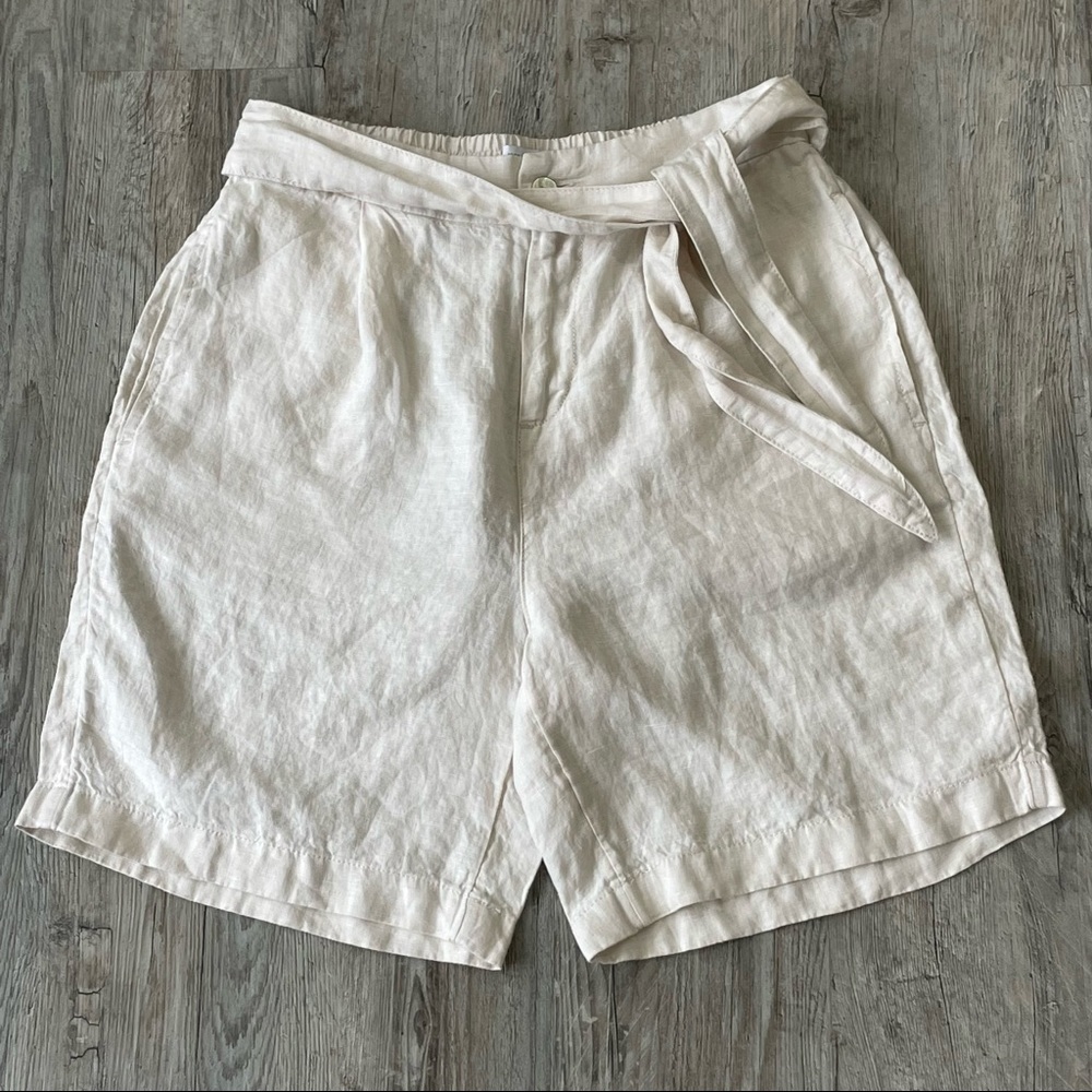 COS Cream Linen Shorts Medium